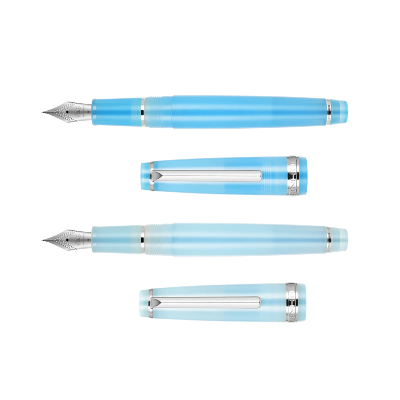 Jinhao-pluma estilográfica de Color azul cielo 82, barril acrílico con clip plateado, punta fina para Escribir caligrafía, suministros escolares de oficina