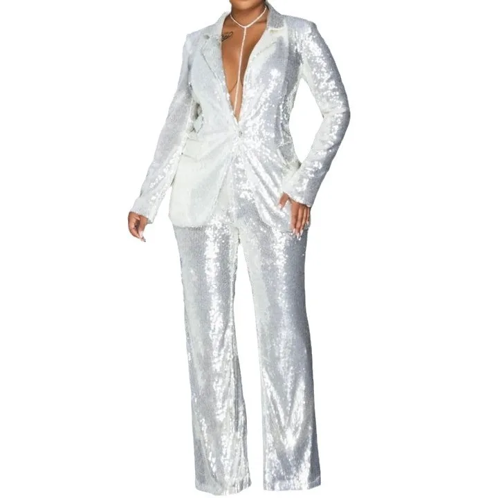 Verano 2025, traje largo de una pieza Sve v-ne iny para mujer, pantalones acampanados, mezcla de algodón, tela de poliéster, pantalones largos de cintura estrecha