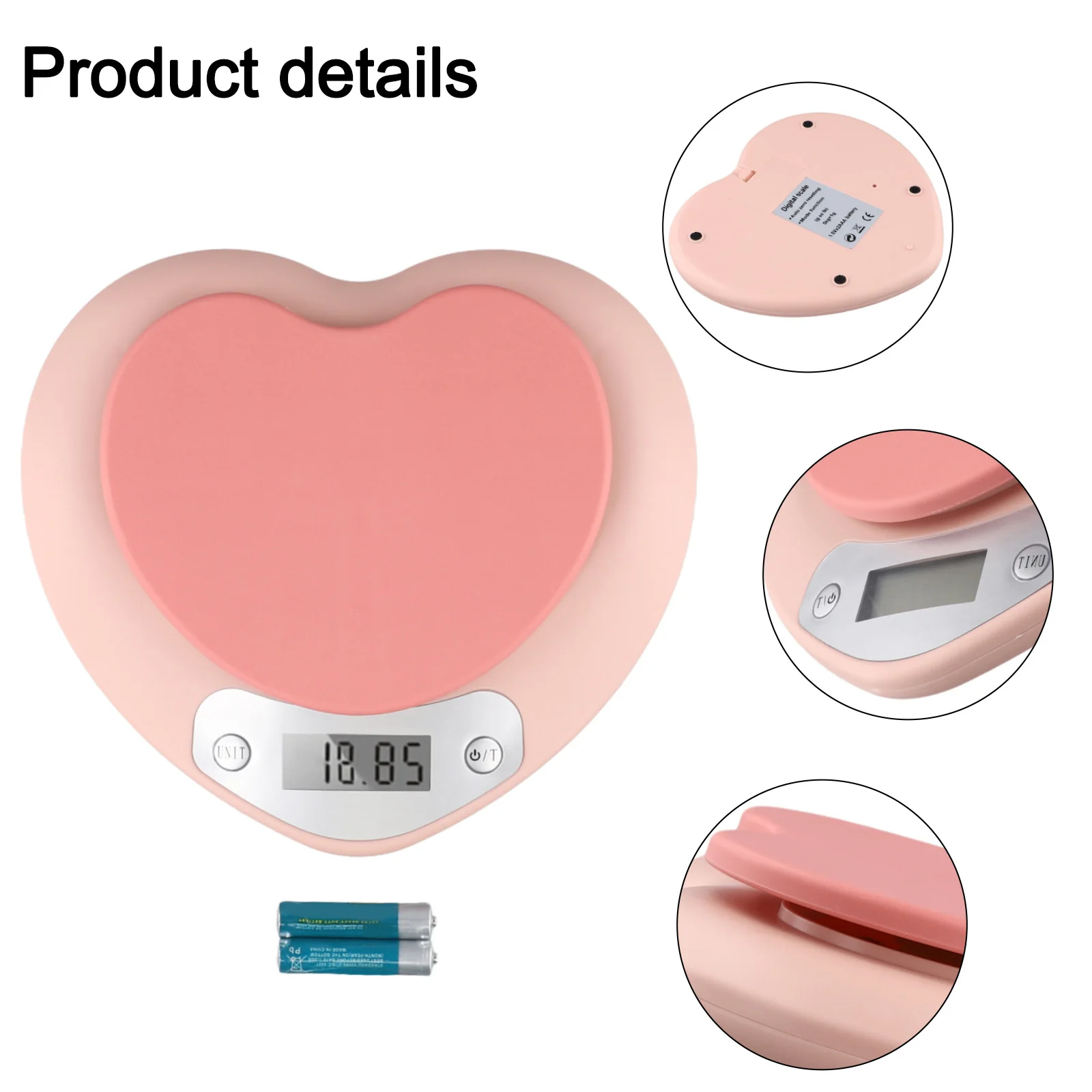 Electronic Scale Digital Balance 5kg Kitchen Accessories Kitchen Scales New Heart Scale Precision Accurate Heart-shaped