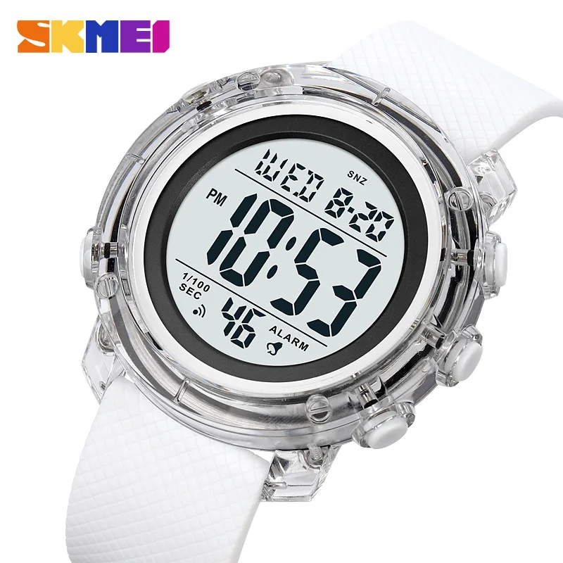 

SKMEI Fashion Men Digital Watch For Women LED Light Electronic Sport Watch Waterproof 2Time Display Clock Countdown Alarm Clock