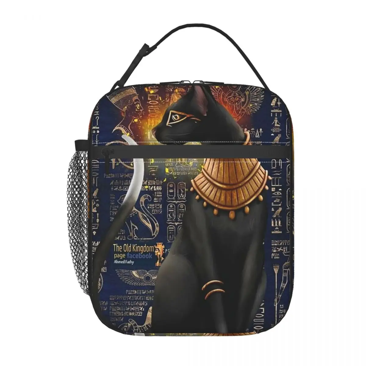 Vintage Egyptian Cat Goddess Bastet Insulated Lunch Bag for Women Children Portable Food Boxes Thermal Lunch Box Tote