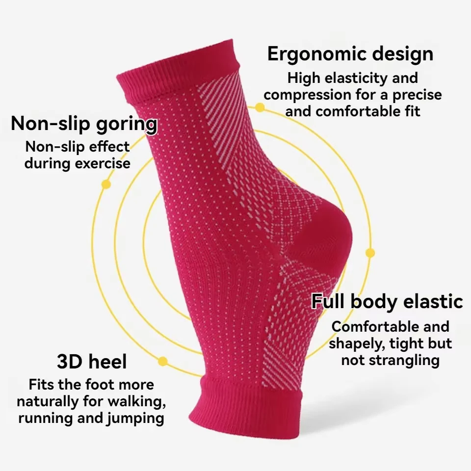 GOBYGO 1Pair Athletic Compression Socks Full Open Toe Stretch Crack Prevention Socks Outdoor Fitness Half Palm Compression Socks