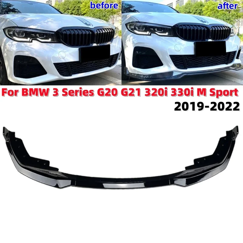 

Car Front Bumper Lip Splitter Lip Spoiler Guard Protecion Cover For BMW 3 Series G20 G21 320i 330i M Sport 2019-2022