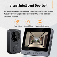 Wireless intercom Doorbell HD Night Vision 4.3in lPs screen Waterproof Visual Doorbell smart camera Home Security Video