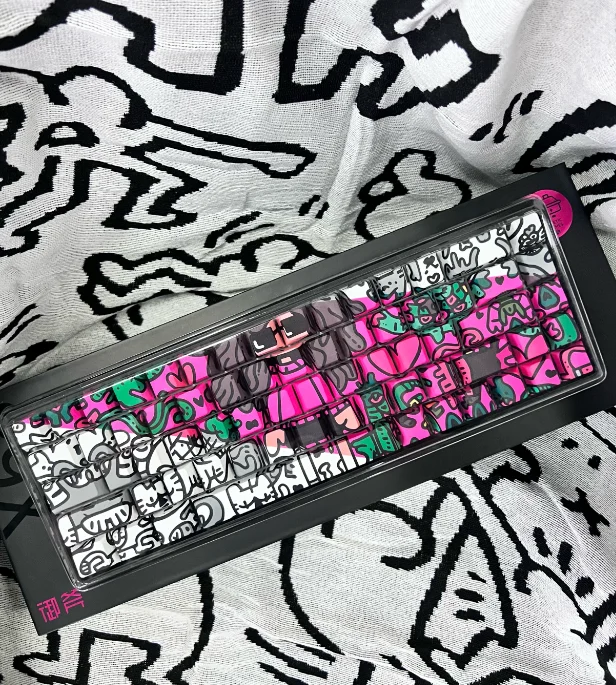 MiFuny Graffiti Girl Theme Keycap Set PBT Cherry Profile Keycaps Custom Art Anime Keycaps für mechanische Tastatur PC Geschenke