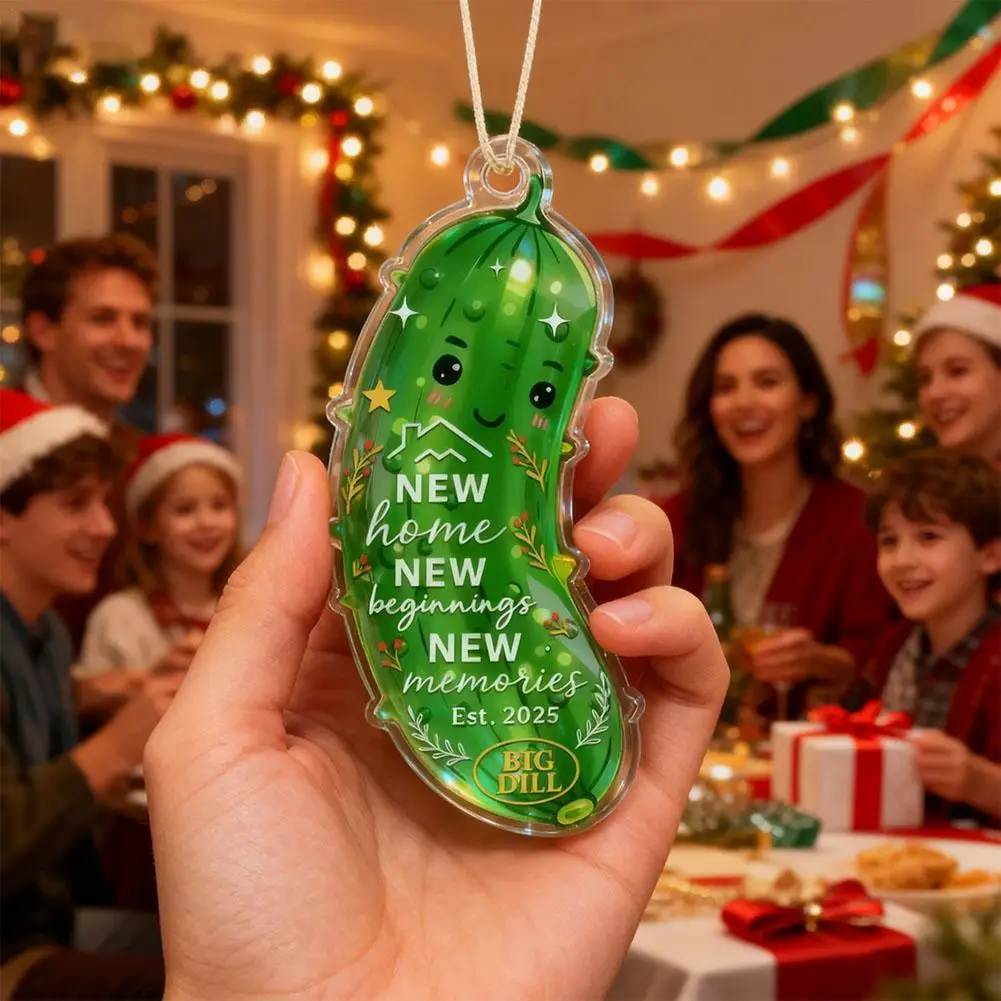 Gran eneldo, nuevo adorno navideño para el hogar con pepinillos, primera Navidad de 2025, recuerdo de casa nueva para parejas recién casadas, decoración de vidrio
