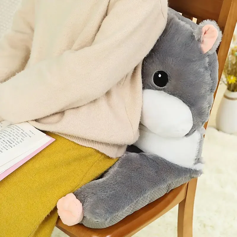 Cute Hamster Hand Warmer Pillow Sleeping Cushion Office Student Chair Cushion Seat Cushion Chair Winter Thickened Backrest