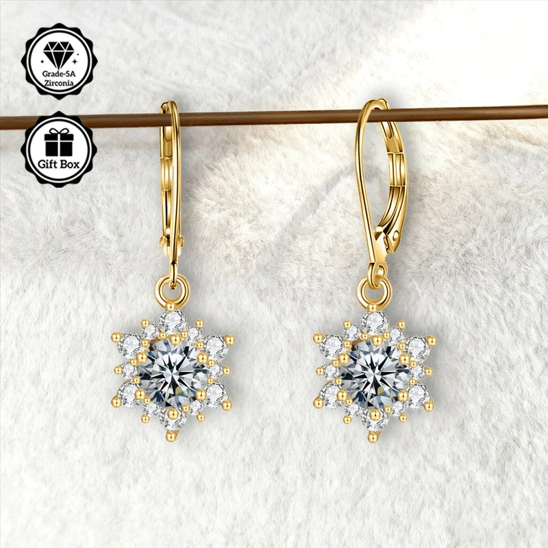 

Ювелирные изделия LAMVOICE для женщин/Рождественский подарок для высококачественных ювелирных изделий, серьги с 1-каратным цирконием, гипоаллергенные серьги-крючки