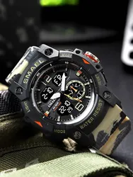 SMALE Military Quartz Sport Watch Alarm Clock Shock Resistant 50M Waterproof 8007 Mens Watches Digital