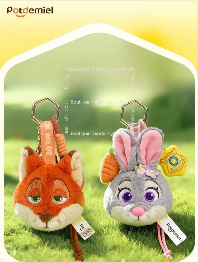 En Stock Potdemiel Tarro de Miel Estilo Disney Judy Hopps Nick Wilde Stitch Pequeño Colgante de Playa de Oro - Lindo Bolso de Felpa Charm Regalo