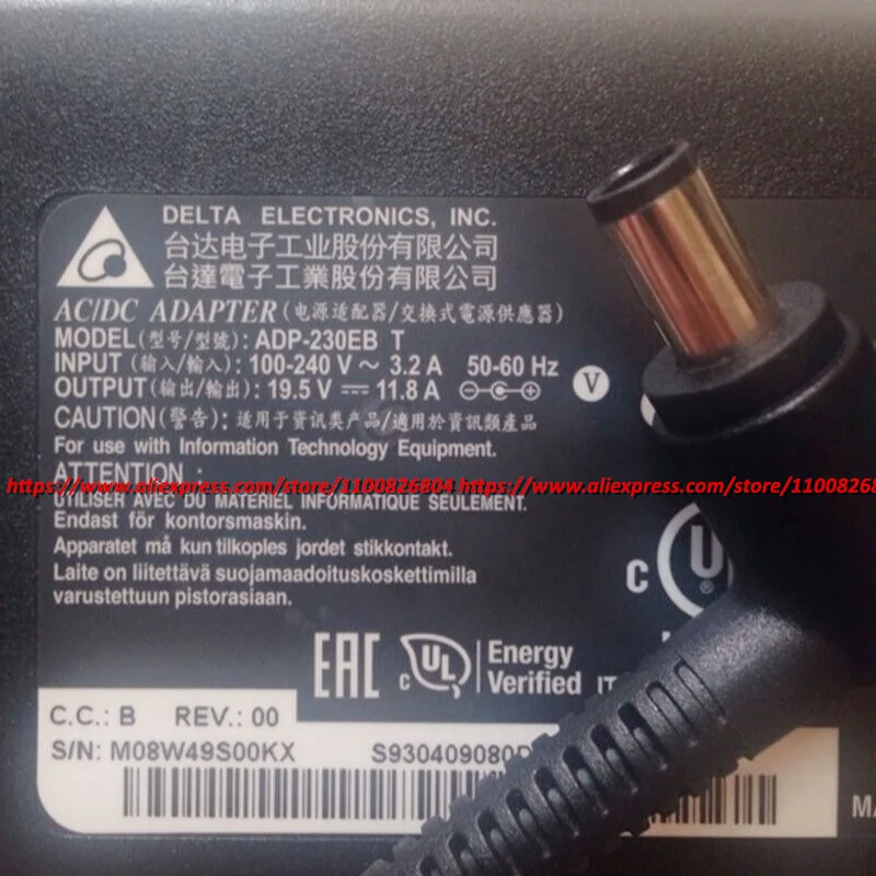 Original Delta 19.5V 11.8A 230W ADP-230EB T Laptop Charger AC Adapter For MSI GE73 Raider RGB 8RF GP65 Power Supply