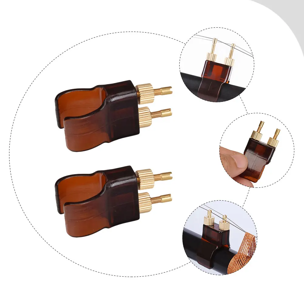 

2 Pcs Spinner Erhu Fine Tuners Musical Instrument Adjuster Accessories Plastic Steel Abs