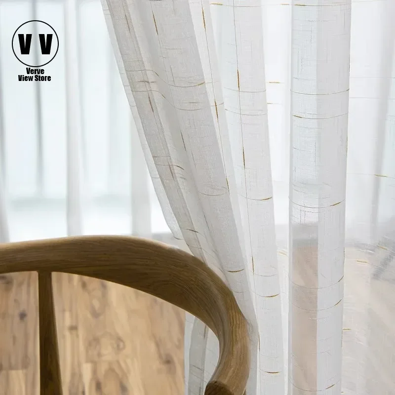 

Latest Elegant Europe White Linen Curtain Fabrics Tulle Sheer Window Curtains for Living Room Panels Window Treatment Rideaux