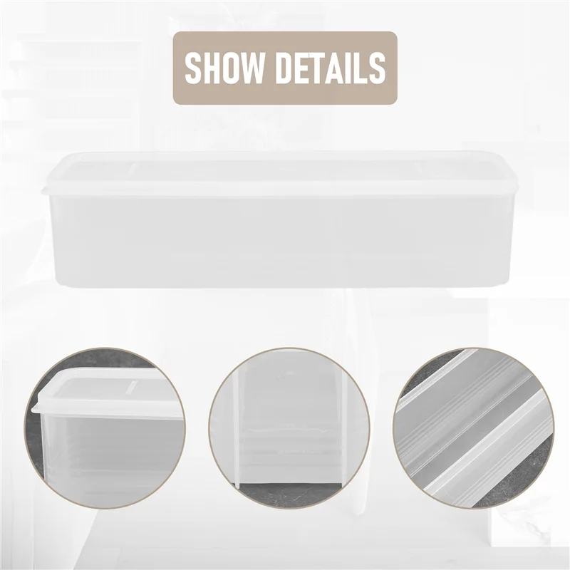 A34R Household Noodle Translucent Storage Box Airtight Spaghetti Box Kitchen Food Fruit Container
