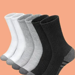 6 Pairs High Quality Men's High Tube Socks Outdoor Gym Comfortable Soft Breathable Ground-Gripping White Black Football Socks