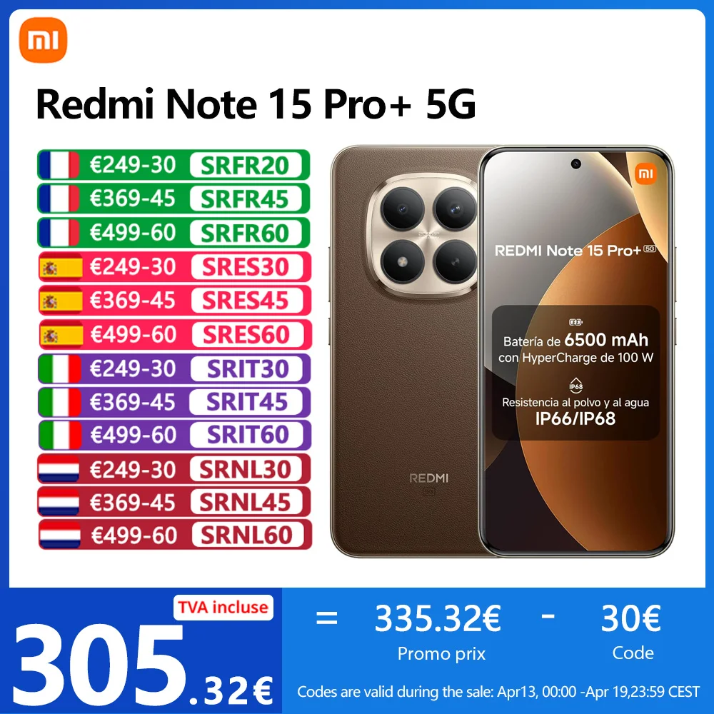 Xiaomi Redmi Note 15 Pro Plus 5G, NFC, Pantalla AMOLED CrystalRes de 6.83 Pulgadas y 1.5K, 120 Hz, Cámara de 200 MP, Batería de 6500 mAh, IP68