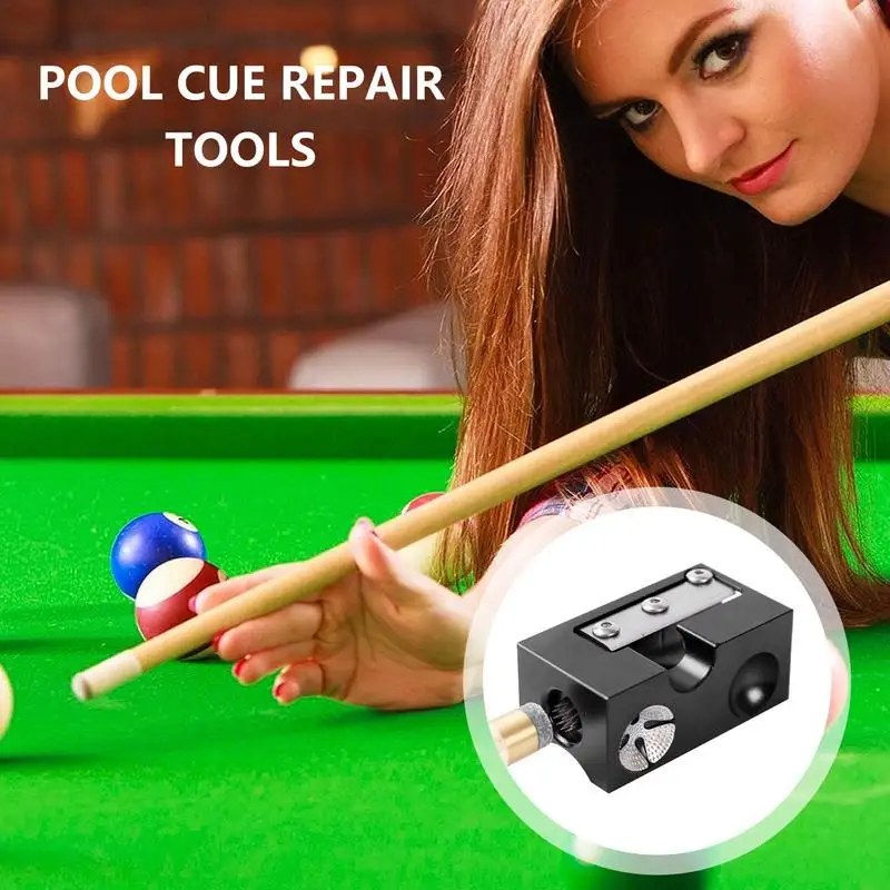 Pool Tip Shaper Pool Cue Tip Repair Kit Billiard Stick Top Shaping Tool Cue Pool Accessories For Grinding Compaction