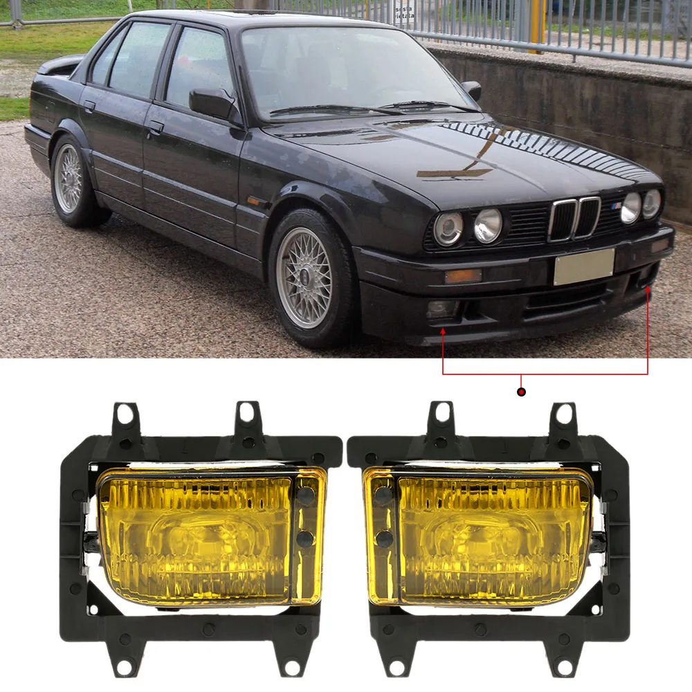 

Pair of Left & Right Front Fog Light Transparent Plastic Lens Kit for E30 3-Series 1985-1993 for E30 3-Series 1985-1993