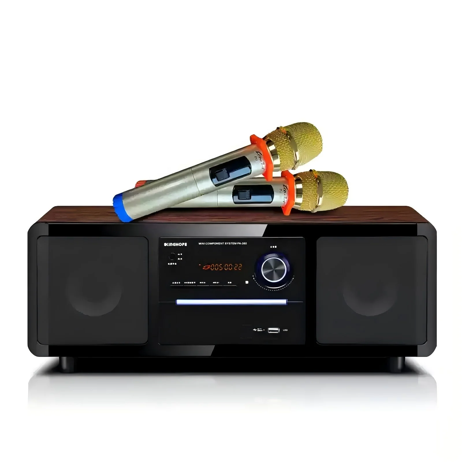 Vofull Home Theater System 2 Channel Stereo Phone CD DVD Wood Retro Speaker Mini dj Sound Wooden Speaker Box