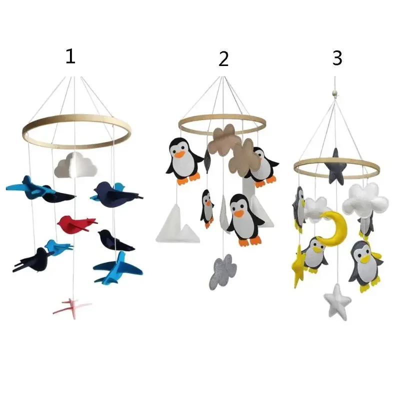 

Bird/Penguin Shaped Rattle Stroller Hanging Accessories Early Educational Bed Around Hanging Supplies Kids Handmade Toy