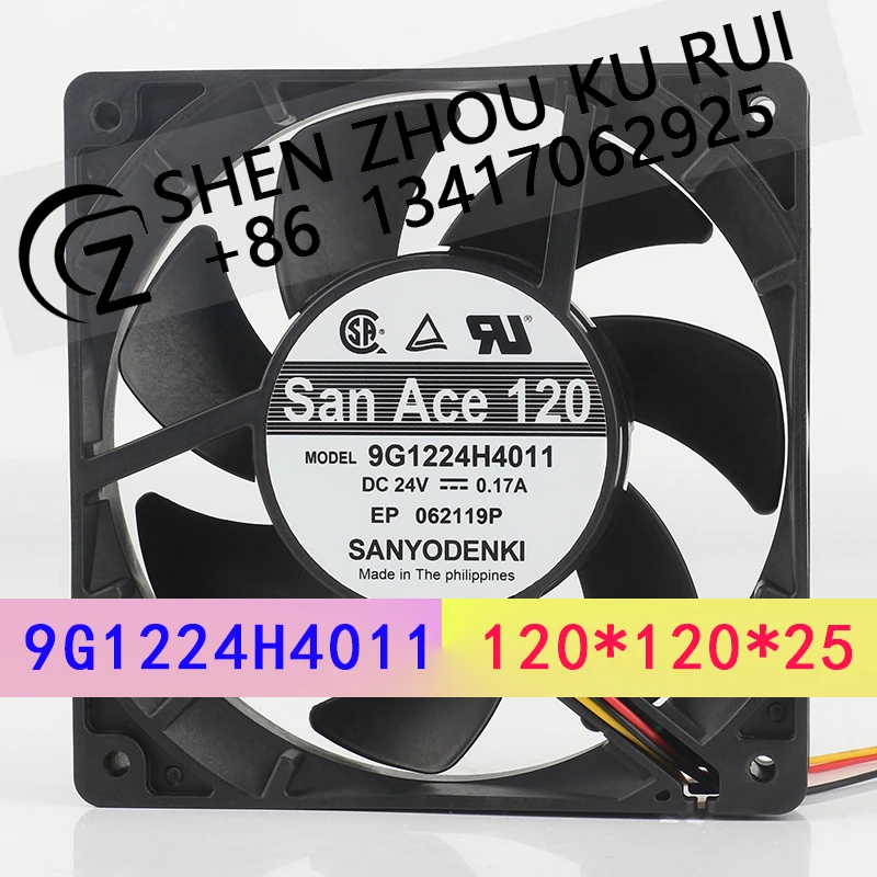 

Новый вентилятор охлаждения Sanyo 24V 0.17A 12025 12CM, трехпроводной, бесшумный, для инвертора, осевой, шариковый, 9G1224H4011