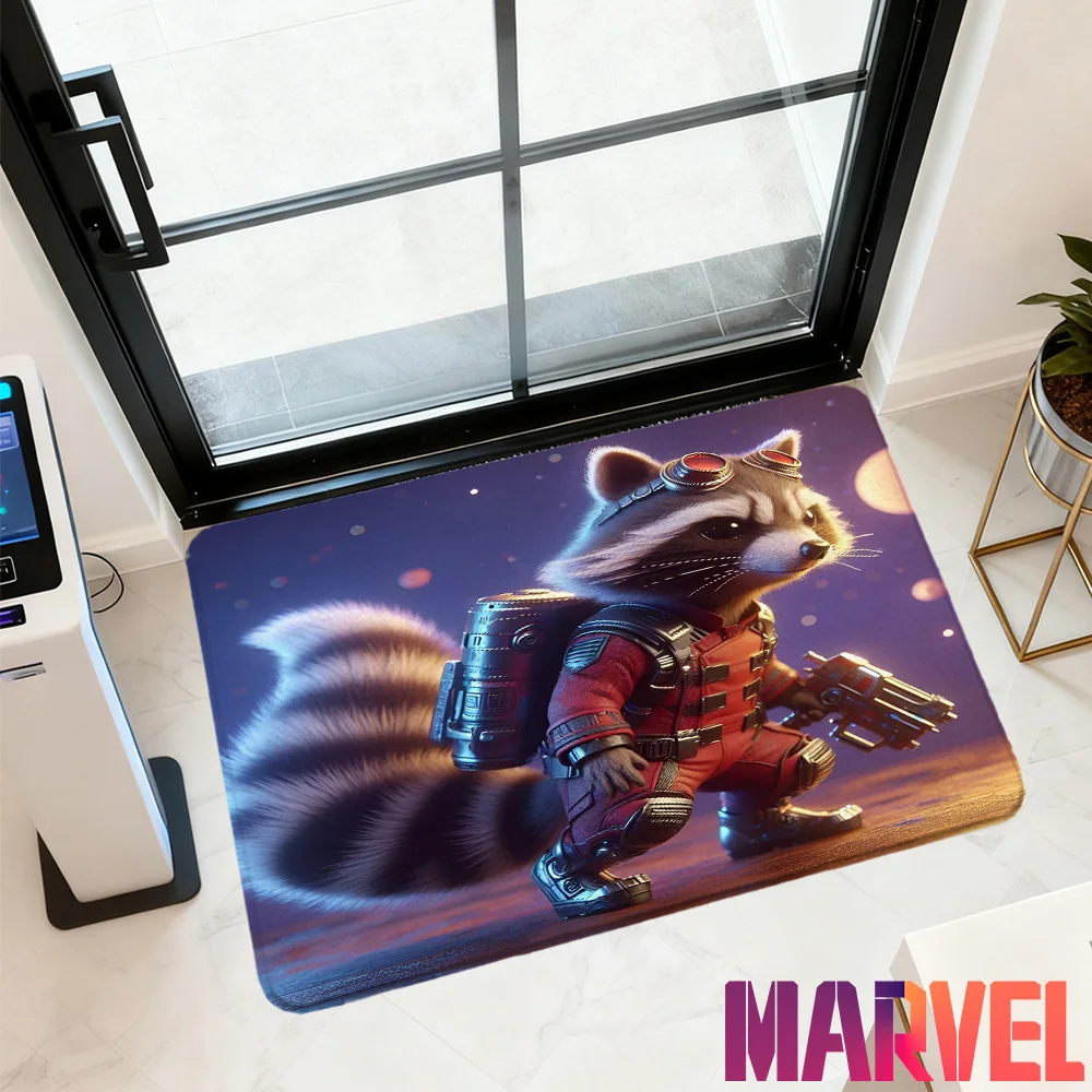 

1pc Marvel Rocket Raccoon Quick-Dry Non-Slip Mat 2D Graphic Design Christmas Decorative Door Mat Suitable for Bathrooms Door M