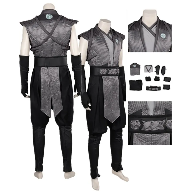 

Mortal Cos Kombat Smoke Cosplay Costume Game Men Vest Pants Outfits Halloween Carnival Party Suit