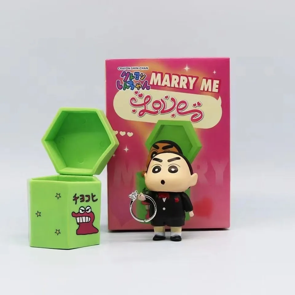 MINISO Crayon Shin chan Proposal Ring Box Storage Handmade Decoration Cute Proposal Artifact Advanced Birthday gift storage box