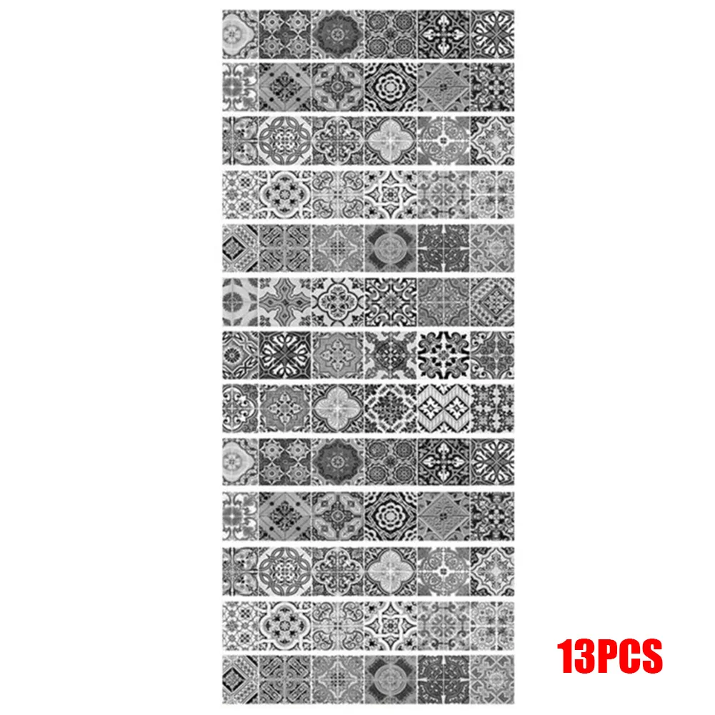 Wall Staircase Stickers 13pcs 3D Ceramic High quality Mural Decal Riser Stair Staircase Sticker Tile Vinyl Kit