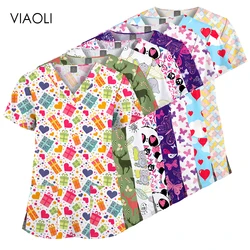 Wholesale Unisex Women Medical Scrub Tops Nurse Clothing Medical Uniforms Veterinary Dental Work Wear Nursing Accessories Scrubs
