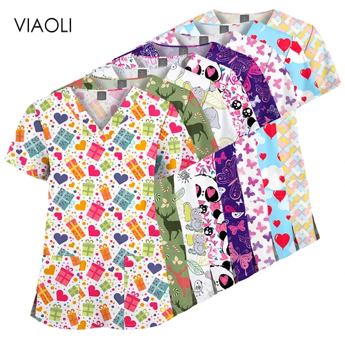 Venta al por mayor, Tops médicos Unisex para mujeres, ropa de enfermera, uniformes médicos, Ropa de Trabajo Dental veterinaria, accesorios de enfermería, exfoliantes