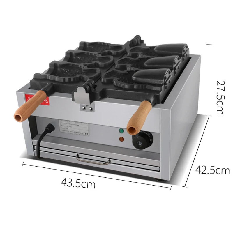 FY-1103B Commercial Use Ice cream Taiyaki machine Fish cone waffle maker ice cream Fish molds 2000W