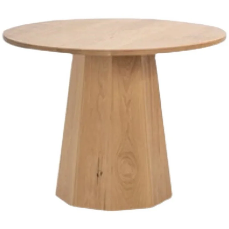 

Food round table log dining table cherry wood ink black walnut modern simple 6-10 people household round dining table