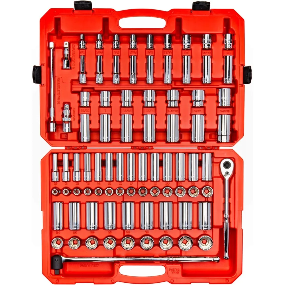 1/2 Inch Drive 6-Point Socket and Ratchet Set