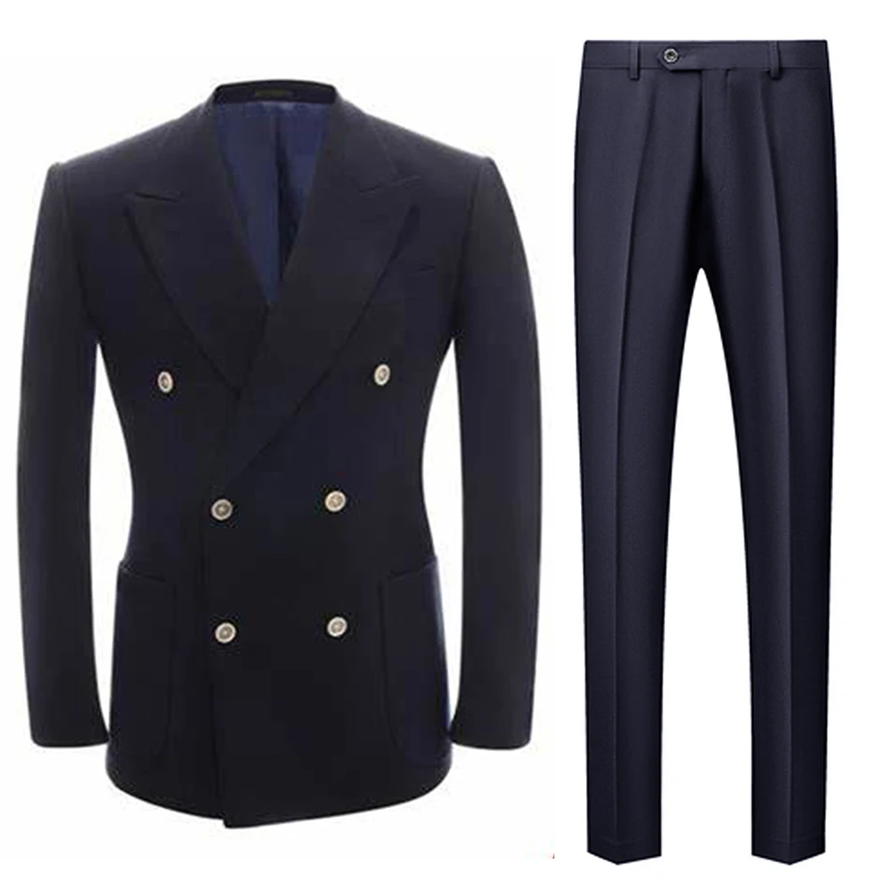 

Костюм мужской из двух предметов, двубортные смокинги на пуговицах, пиковые лацканы, для выпускного вечера