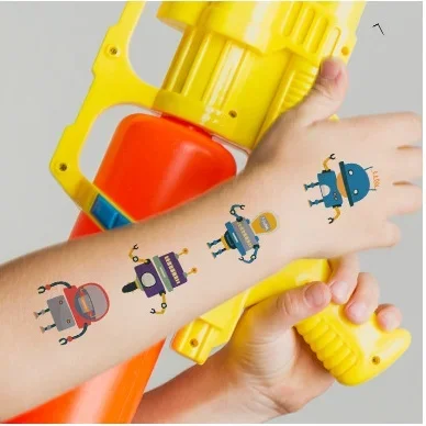 20pcs/set Robot Space Tattoo Kids Temporary for Children Boys Hands Wrist Neck Face Fake Tattoos Stickers Waterproof Party Gift