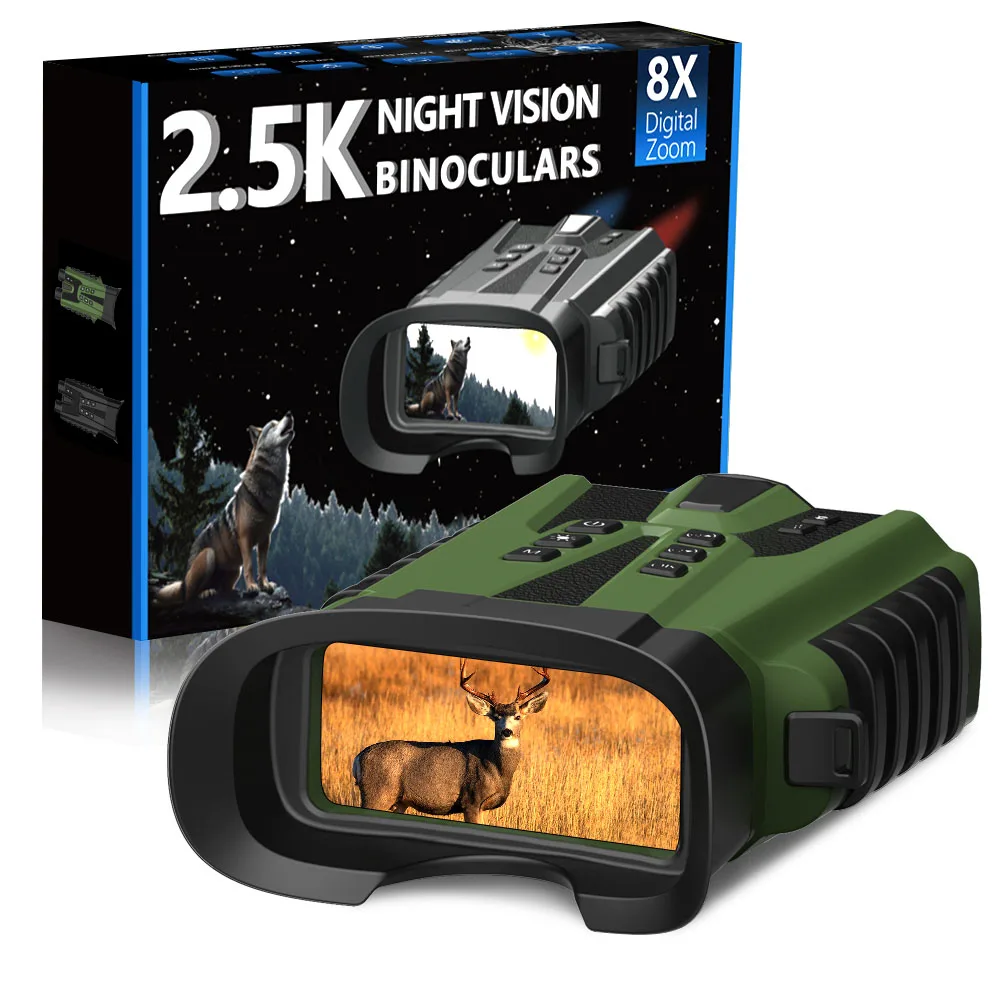 

DT49 Binoculars Night Vision Telescope 3inch screen 15MP 2.5K Digital Full Color 8X Digital zoom Camera 3W/850nm IR for Hunting