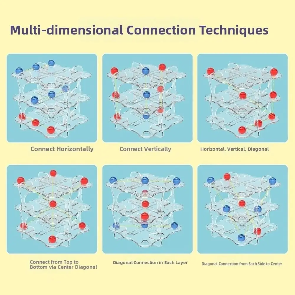 

3D 3D TIC-TAC-TOE Game Table Games Educational Interactive Chess Board Game Easy To Play Gift Montessori Puzzle Table Game