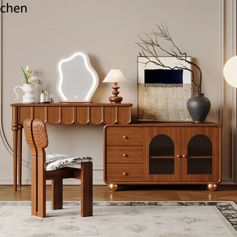 b7- Dressing Table Bedroom Simple Dressing Table Computer Desk Integrated Corner All Solid Wood