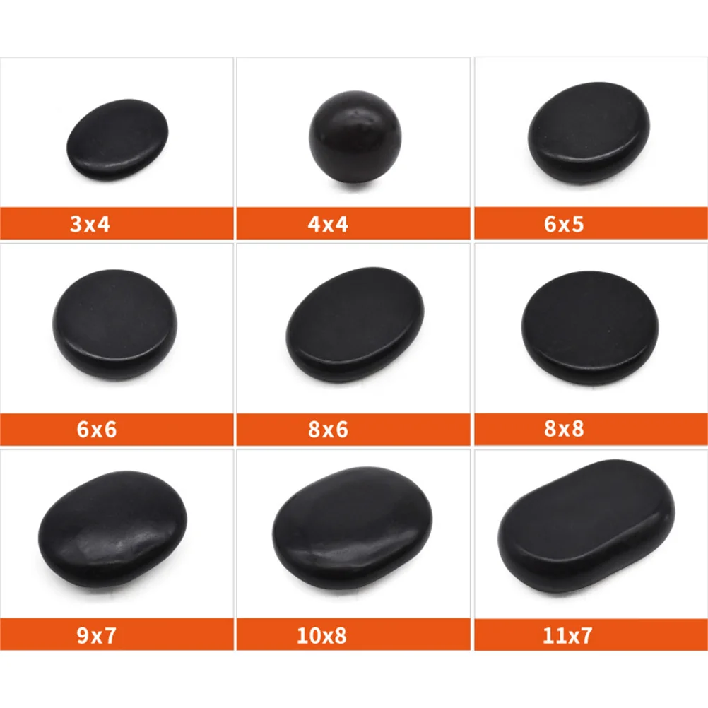 

2pcs Volcano Massage Natural Spa Stones Smooth Black Massage Hot Back Relaxation Volcanic Energy