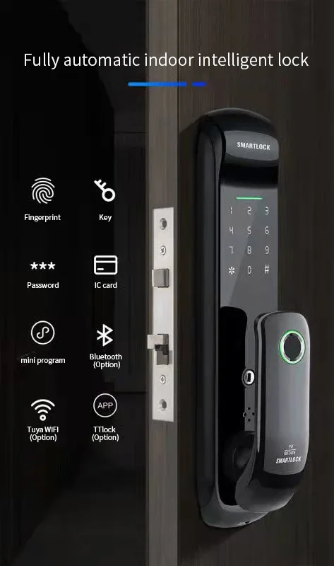 SZMYQ Tuya WiFi Biometric Fingerprint Lock with Fingerprint/Password/IC Card/Key/APP Unlock Auto Smart Door Lock For Smart Home