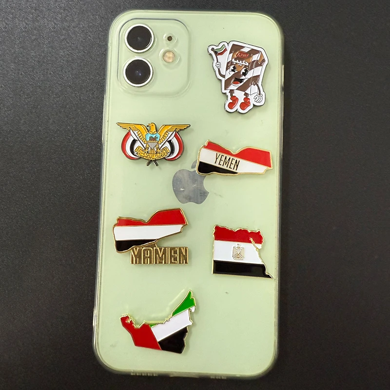 جديد المملكة العربية السعودية الهاتف المحمول 3M ملصق شارة معدنية دبوس دبابيس دبابيس #2