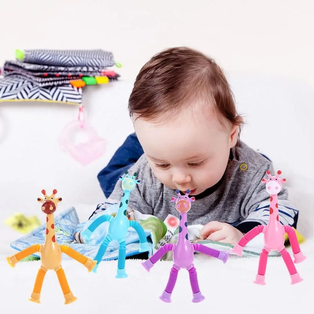 

Телескопический светящийся жираф, растягивающаяся присоска, эластичный жираф, гибкий DIY, образовательная деформация, животное