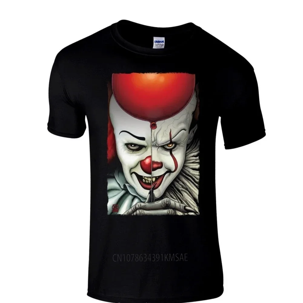 Pennywise Premium black regular fit horror T Shirt by William Anderson New Short Sleeve Round Collar Mens T Shirts Fashion