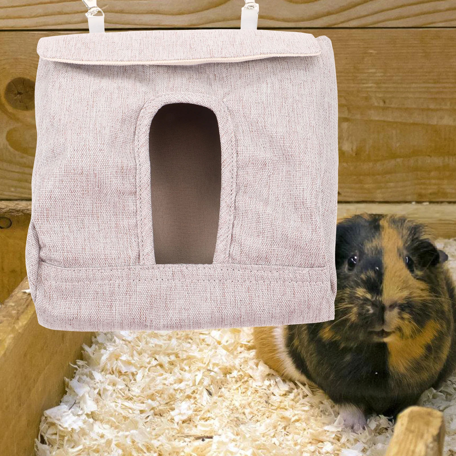 

Bunny Feeder Bag Hanging Hay Dispenser for Rabbits Guinea Pigs Chew Resistant Fabric Feeding Control Easy Install Cage Use