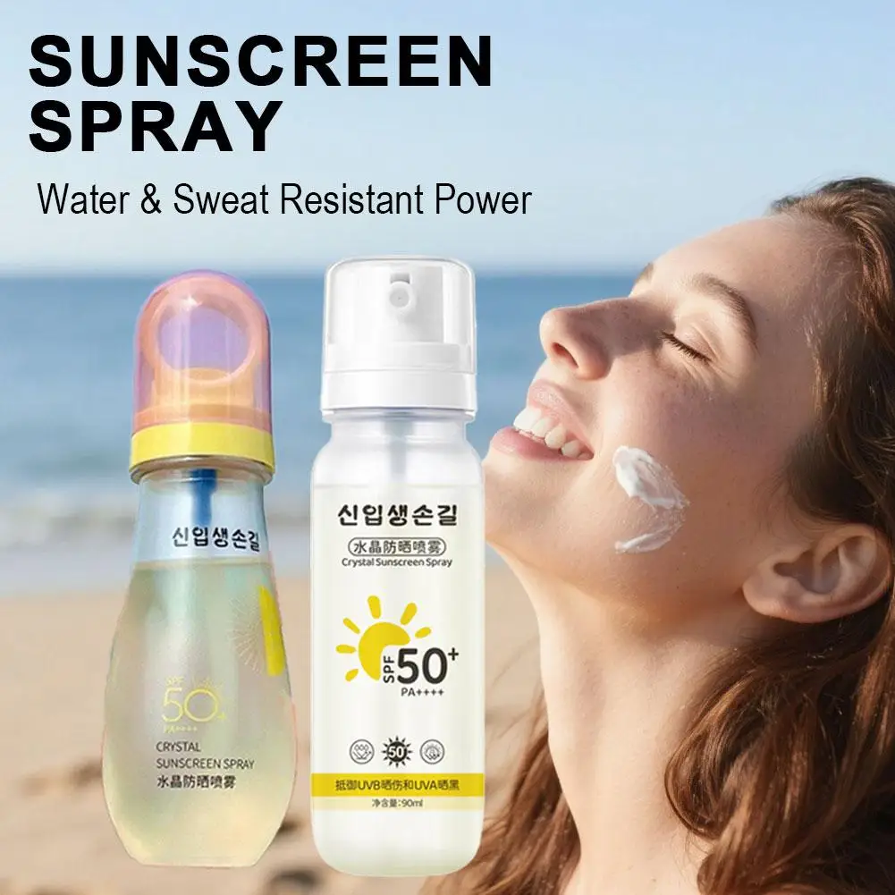Korean Spf 50+ Sunscreen Spray Lightweight Multi-effect Oil-controlling Natural Moisturizing Uv Protection For Face Body
