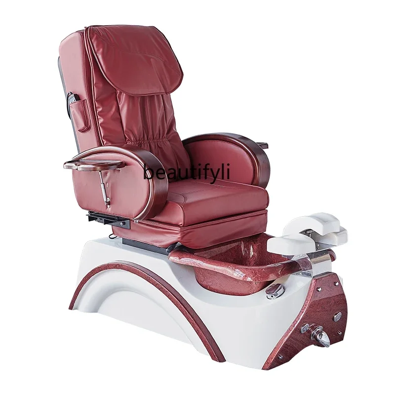 

Electric foot massage chair Nail salon sofa foot bath beauty eyelash chair manicure can lie down