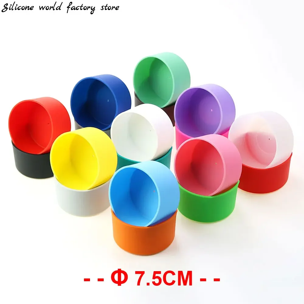

12oz-24oz 7.5CM Silicone Cup Bottom Cover 75MM Anti Slip Bottom Ring Coaster Sleeve Sheath Wear-resistant Heat Insulation Doir