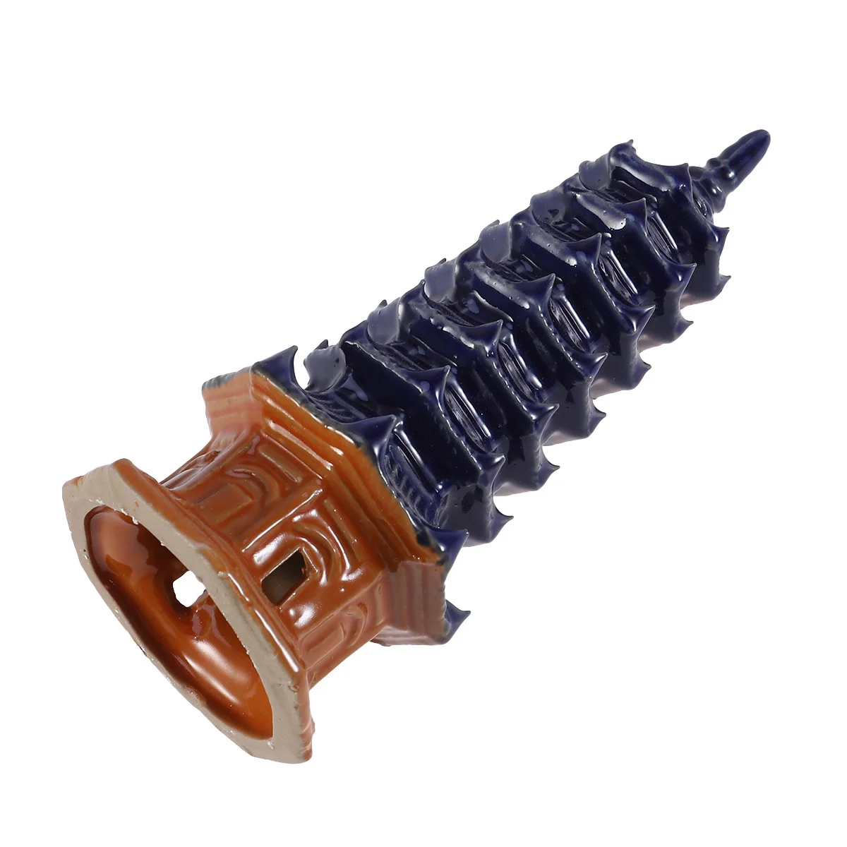 

Colorful Ceramics Pagoda Decor 4inch Six-Sided Tower Ornament Durable Safe Fish Tank Aquarium Fish Tank Pagoda