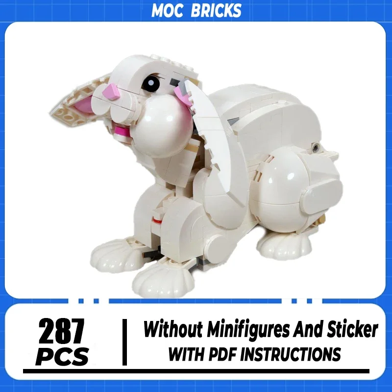 

Moc Building Bricks Easter White Rabbit Model Technology Modular Creative Model Blocks Construstion Assembly Holiday Toy Gifts